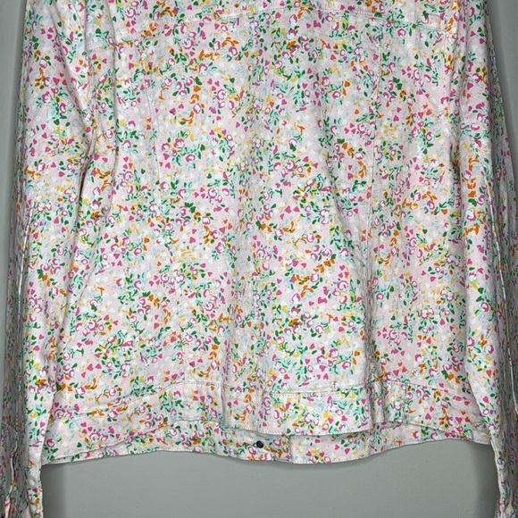 Crown & Ivy Pink Floral Cotton Denim Jacket Women's Size XXL NWT - Picture 8 of 10